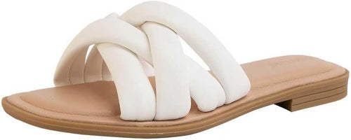 Ivory Braided Open-Toe Slides