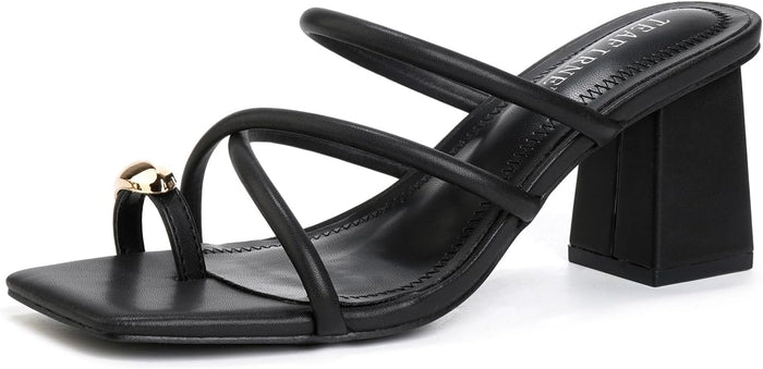 Luna Square-Toe Block Heels