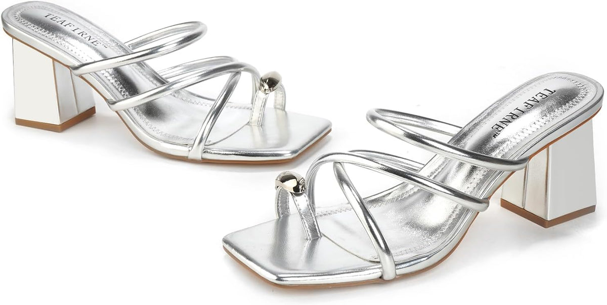 Square-Toe Thong Block-Heel Sandals — view 17