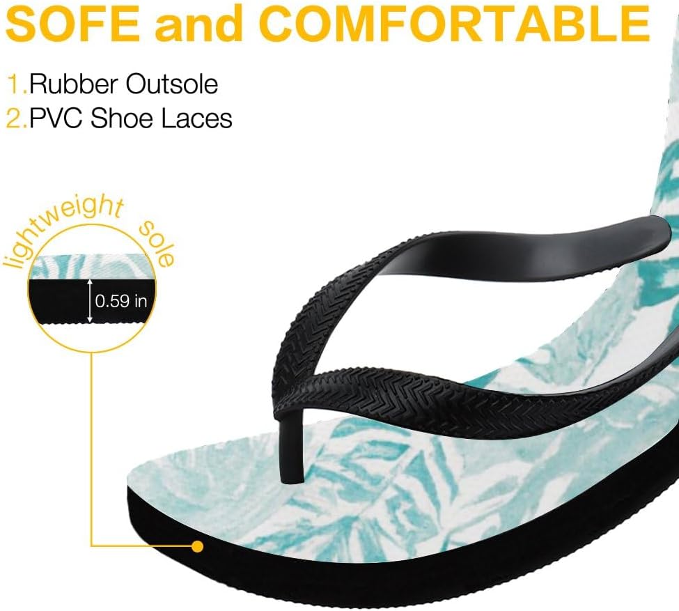 Tropical Pattern Beach Flip-Flops — view 53