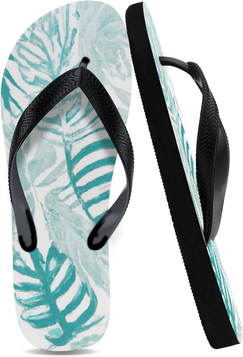 Tropical Pattern Beach Flip-Flops — view 49
