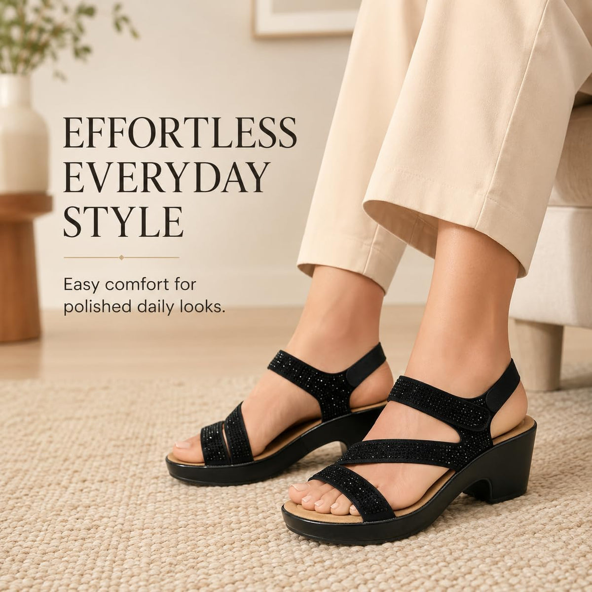 Rhinestone Ankle-Strap Platform Sandals — view 8