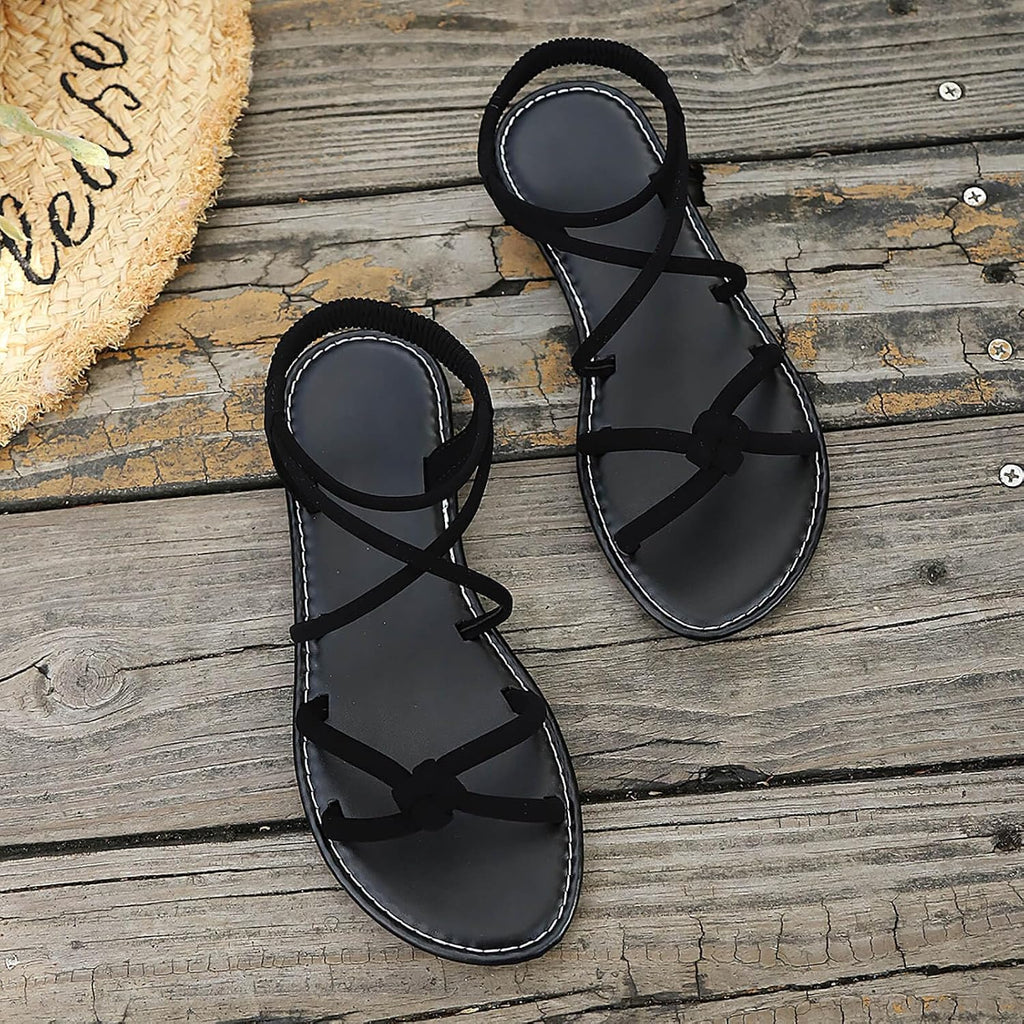 Roman Cross-Strap Flat Sandals — view 10