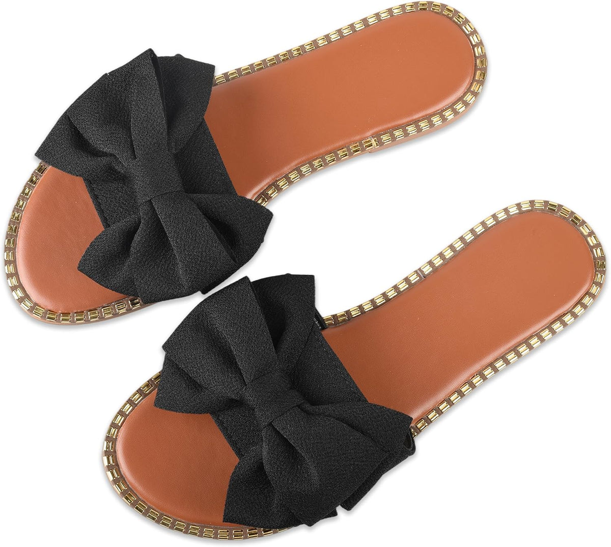 Bow-Accent Flat Slide Sandals — view 16