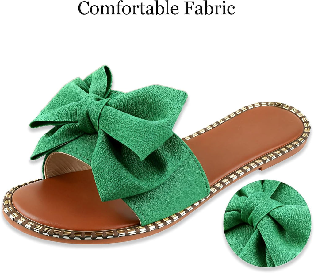 Bow-Accent Flat Slide Sandals — view 23