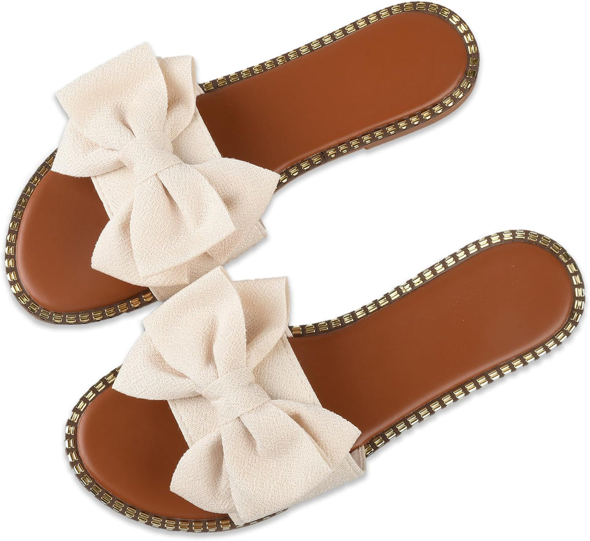 Bow-Accent Flat Slide Sandals — view 10